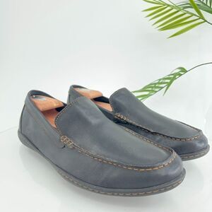 BORN Brompton Caleb Leather Loafers Men Size 11.5 Black Slip On Driving Moccasin